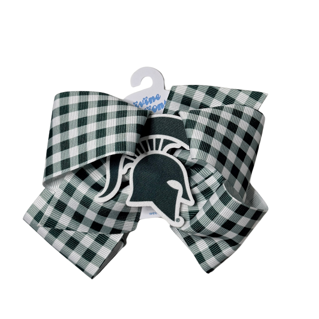 Michigan State Gingham King Bow