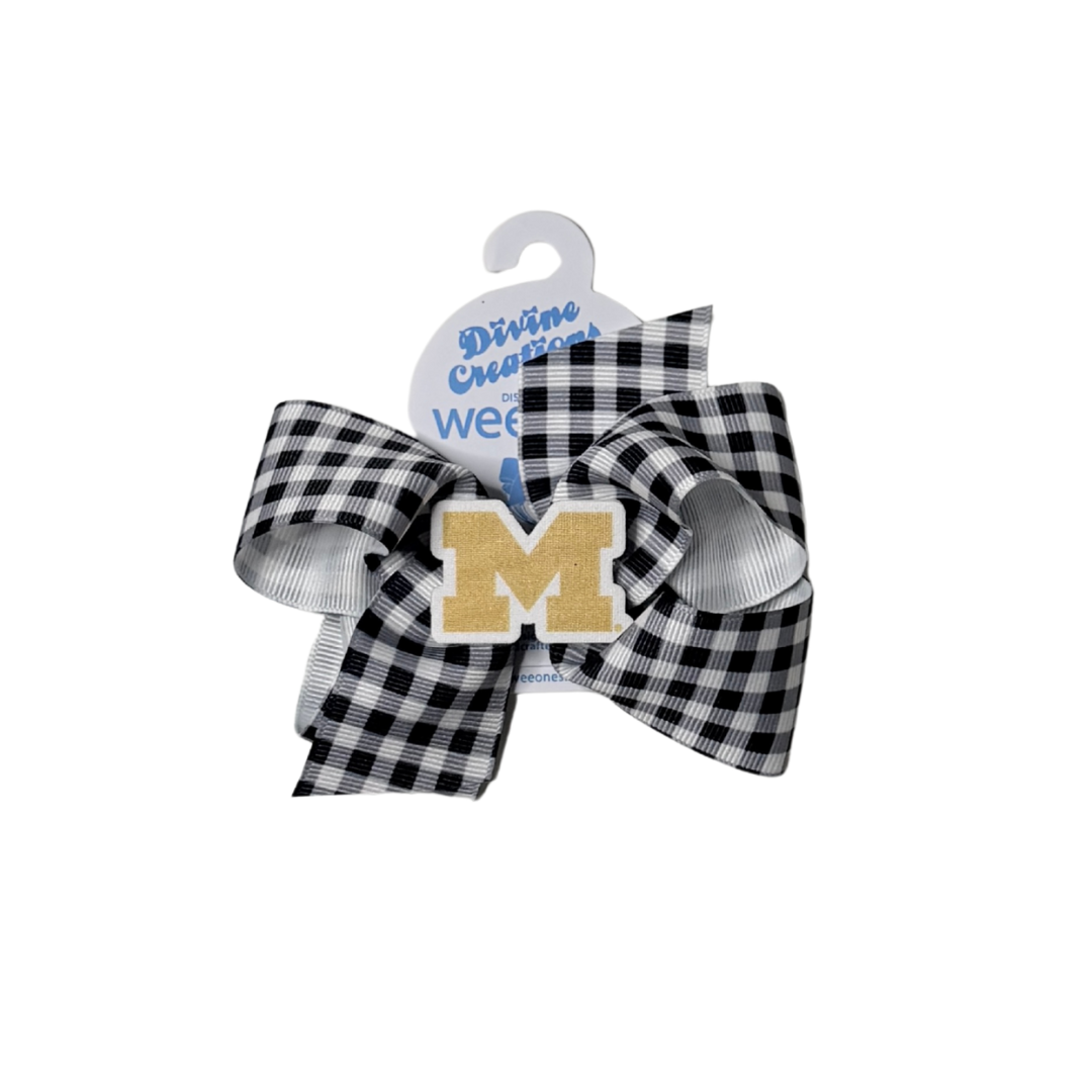 Michigan Color Block Print Bow