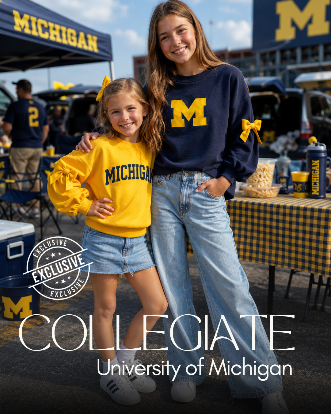 Maize Michigan Bow Sweatshirt