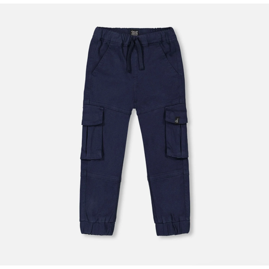 Navy Twill Cargo Pants