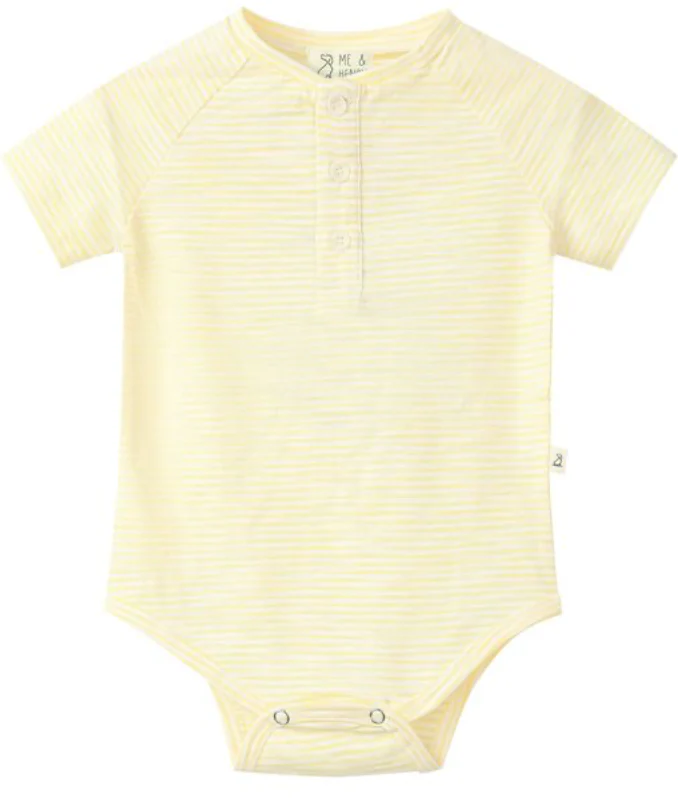 Yellow Stripe Raglan Boy Onesie Top