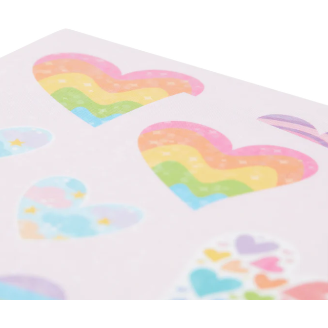 Skinny Sticker Sheet Rainbow Hearts