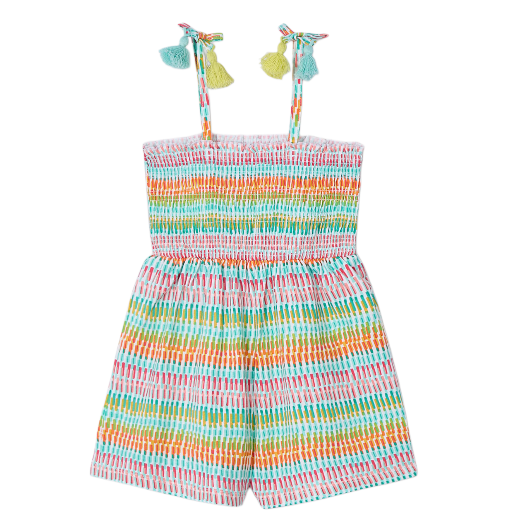 Aqua Printed Smocked Romper