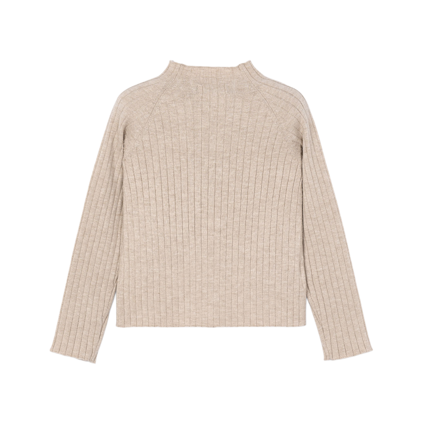 Toffee Ribbed Turtleneck Top