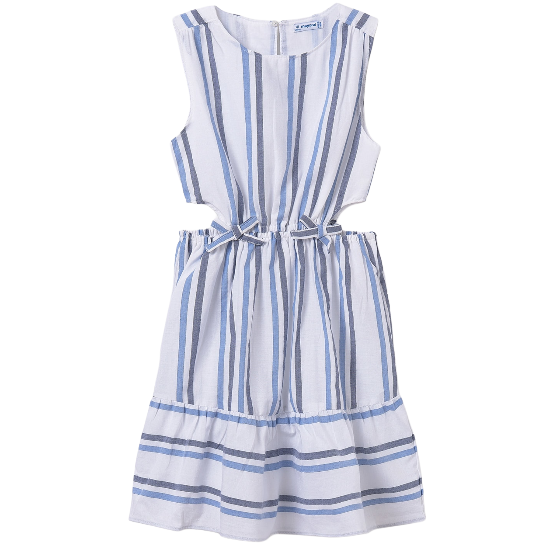 Blue Striped Cut Out Dress
