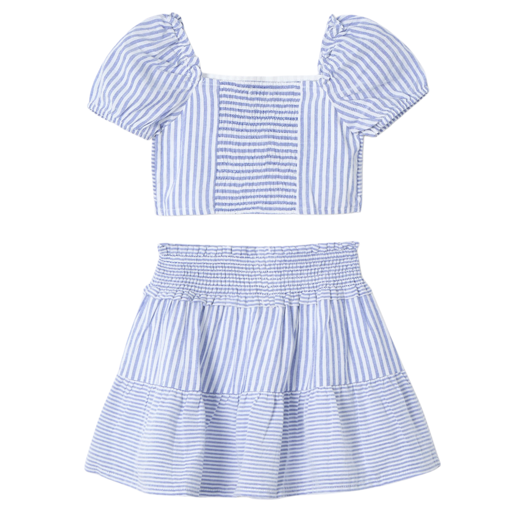 Indigo Striped Skirt and Top Set