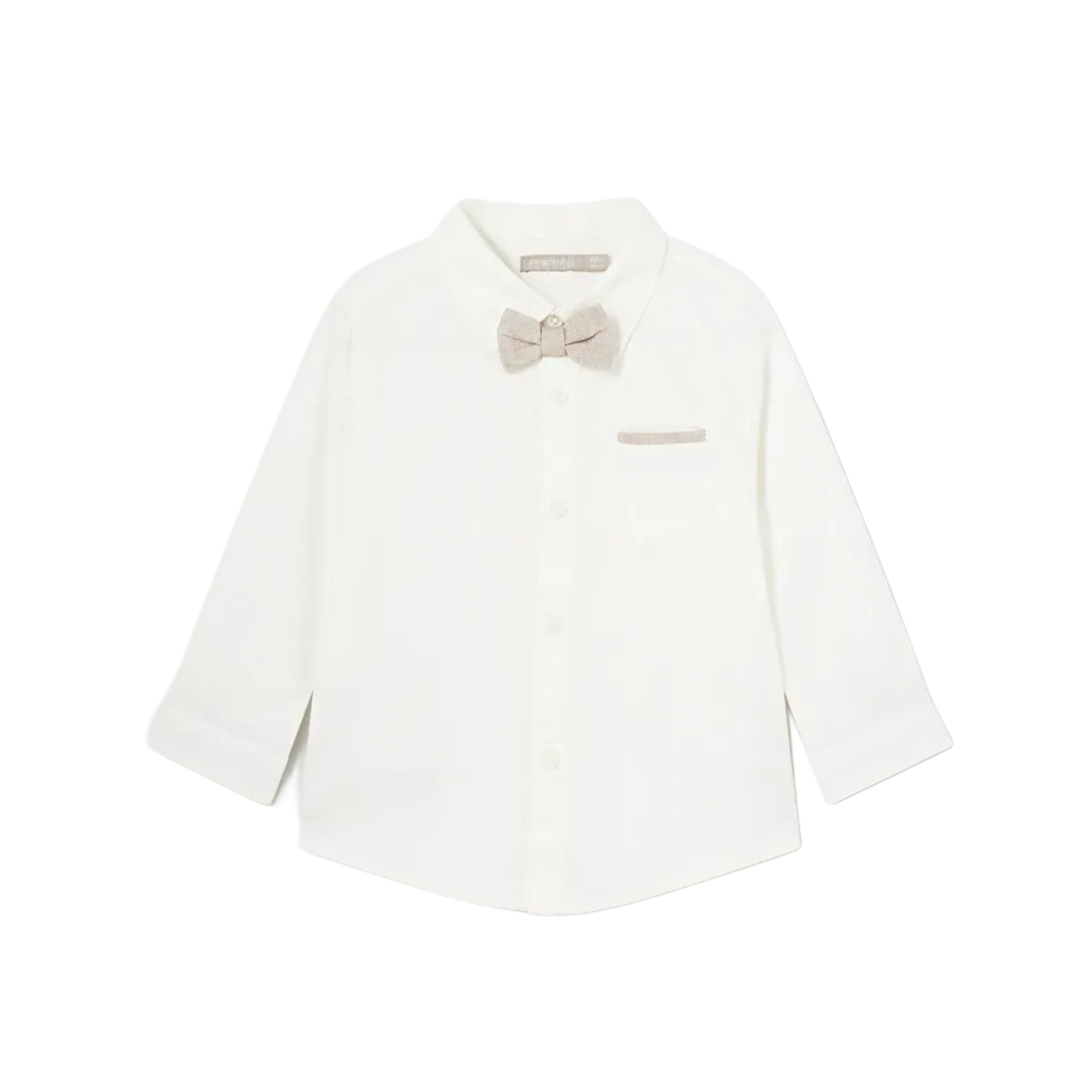 White Shirt Tan Bow Tie