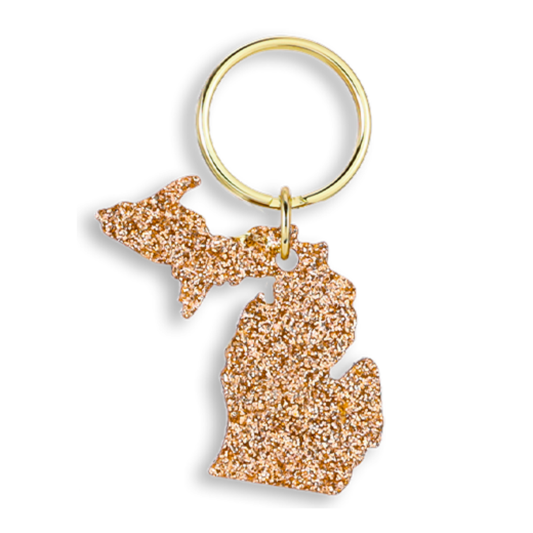 Michigan Glitter Keychain