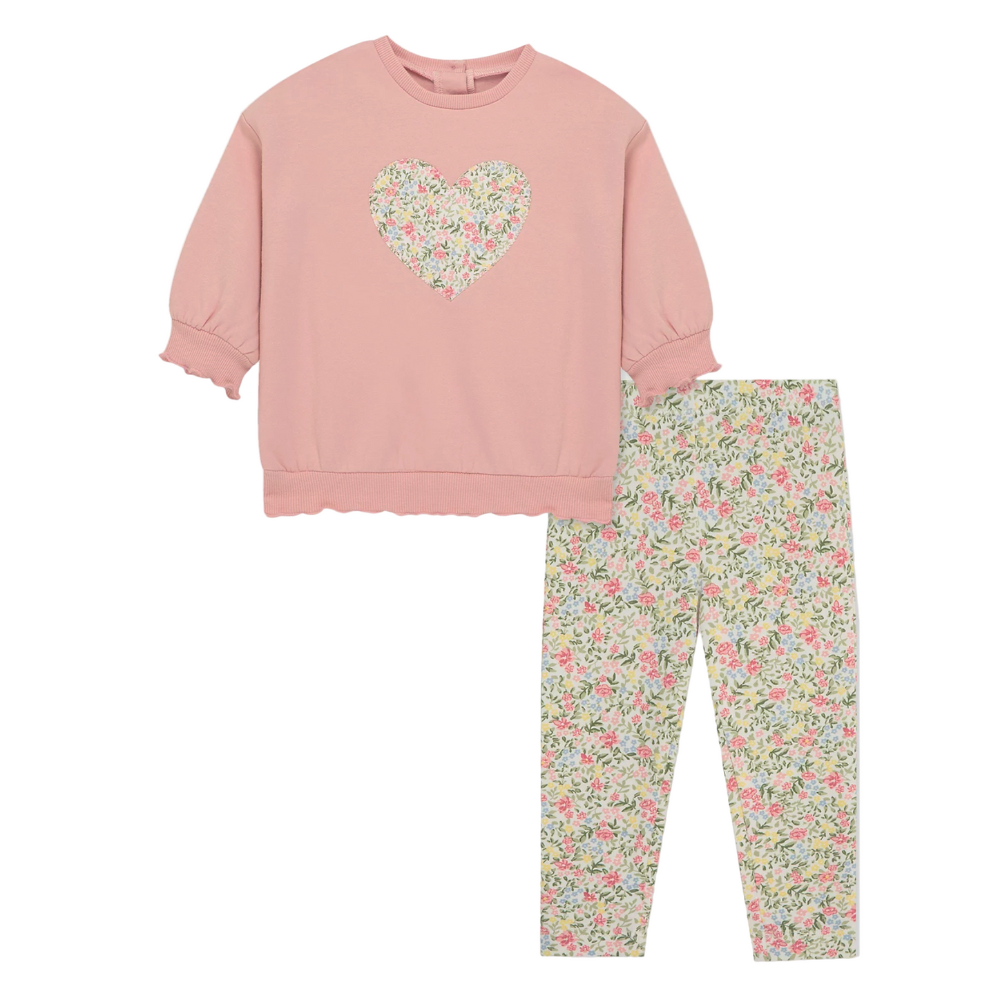 Rose Heart Sweatshirt Set (Toddler)