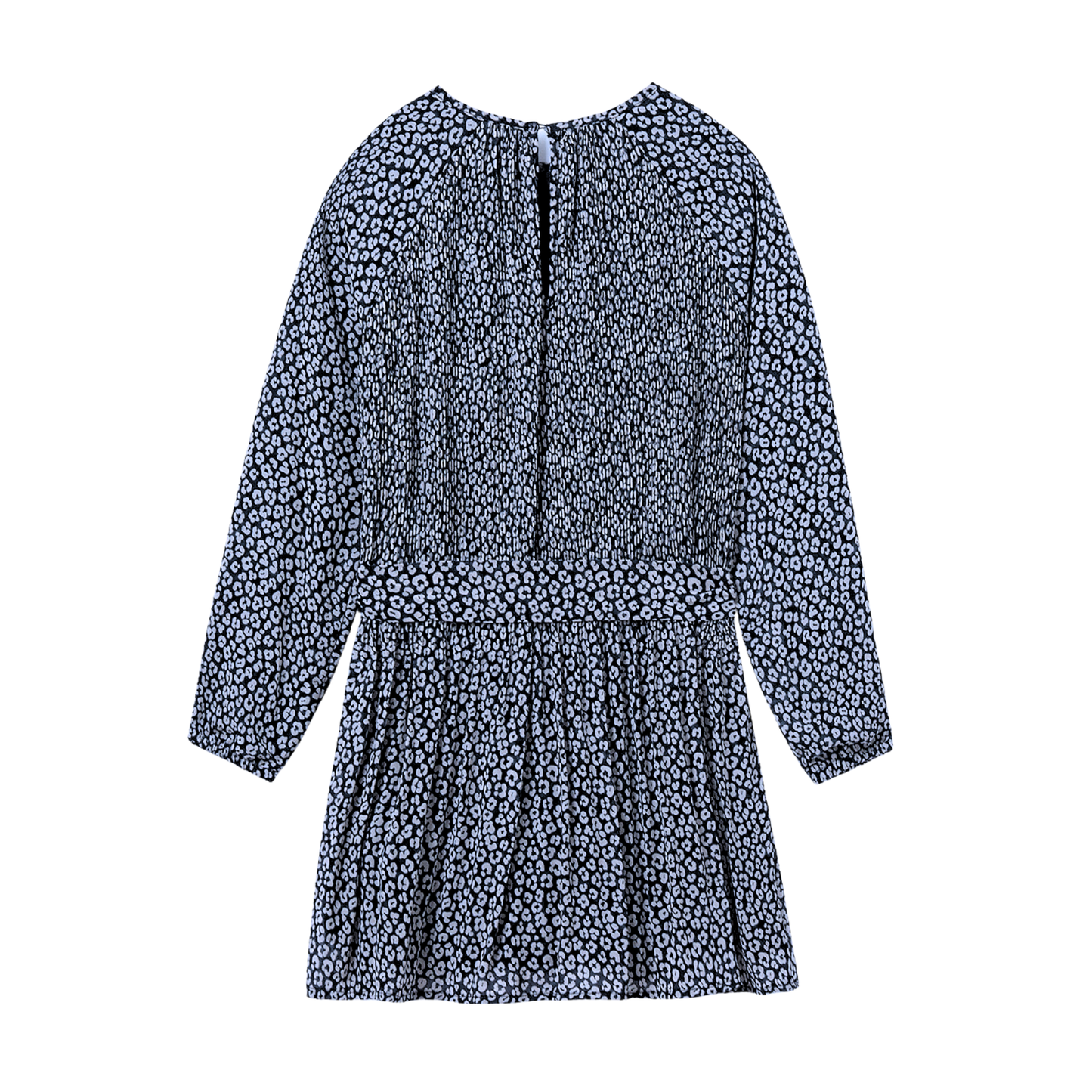 Petroleum Pleated Print Dress