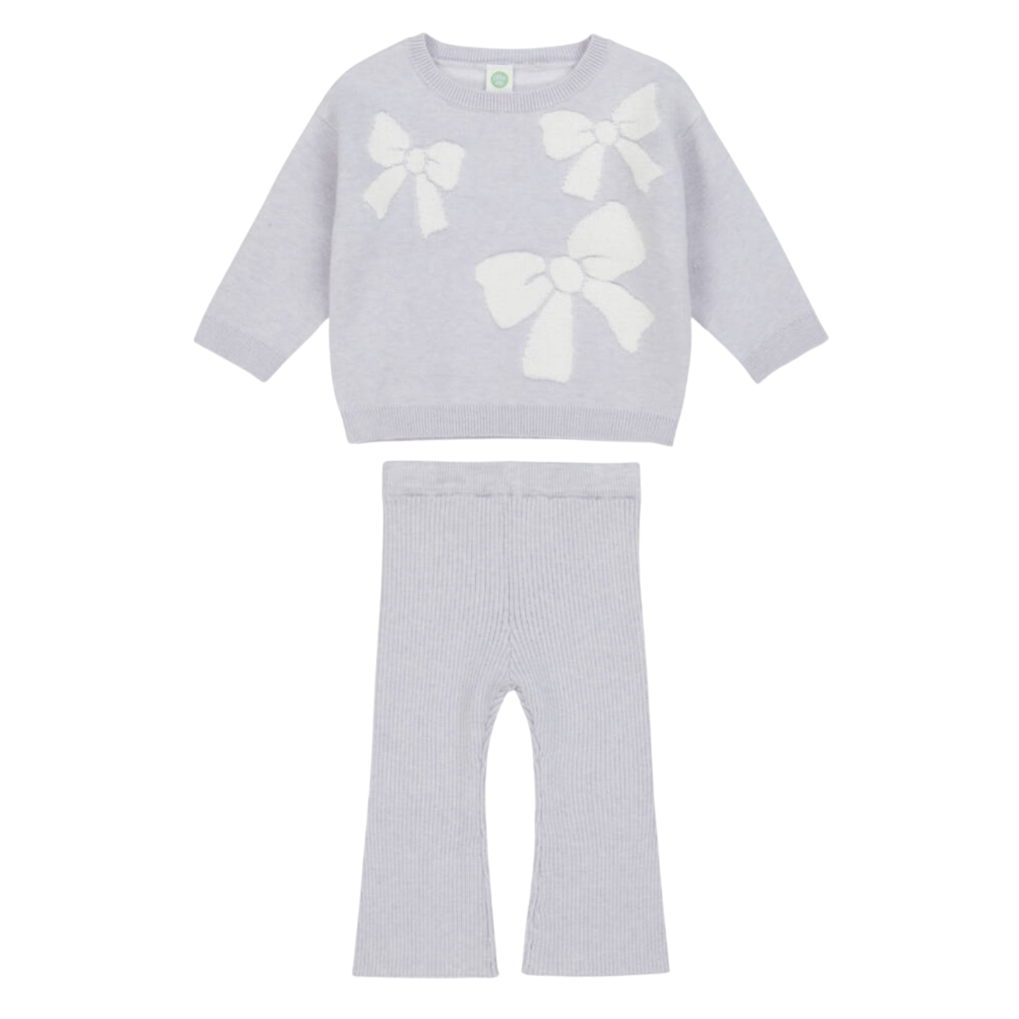 Soft Lavender Bow Sweater Set (Toddler)