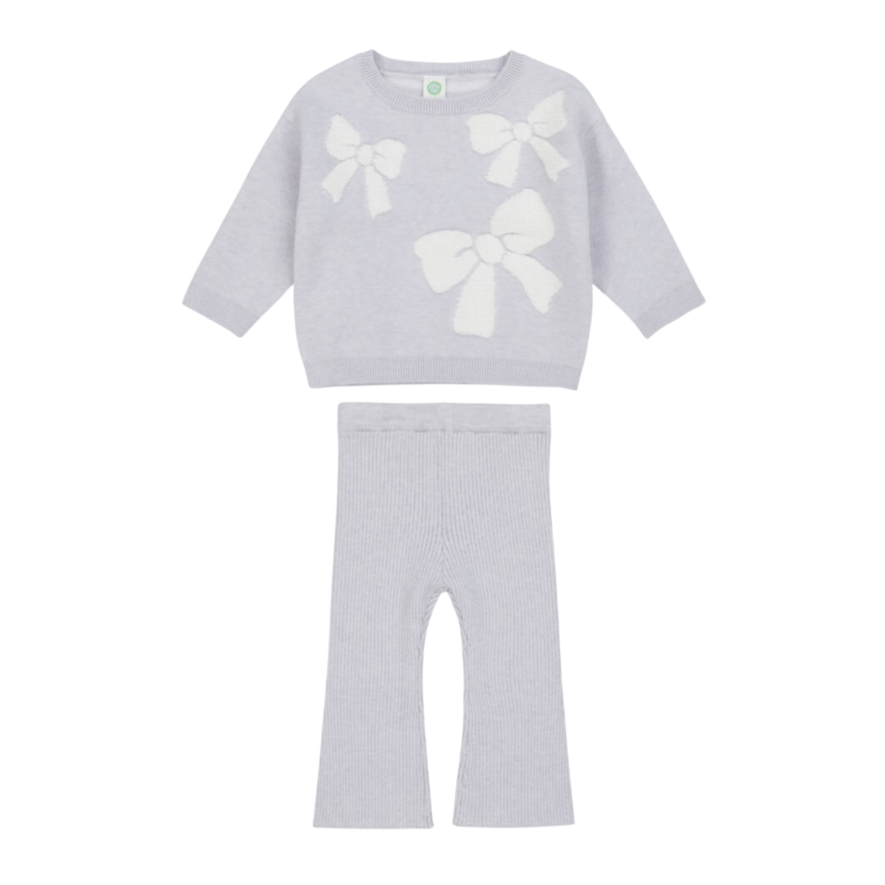 Soft Lavender Bow Sweater Set (Baby)