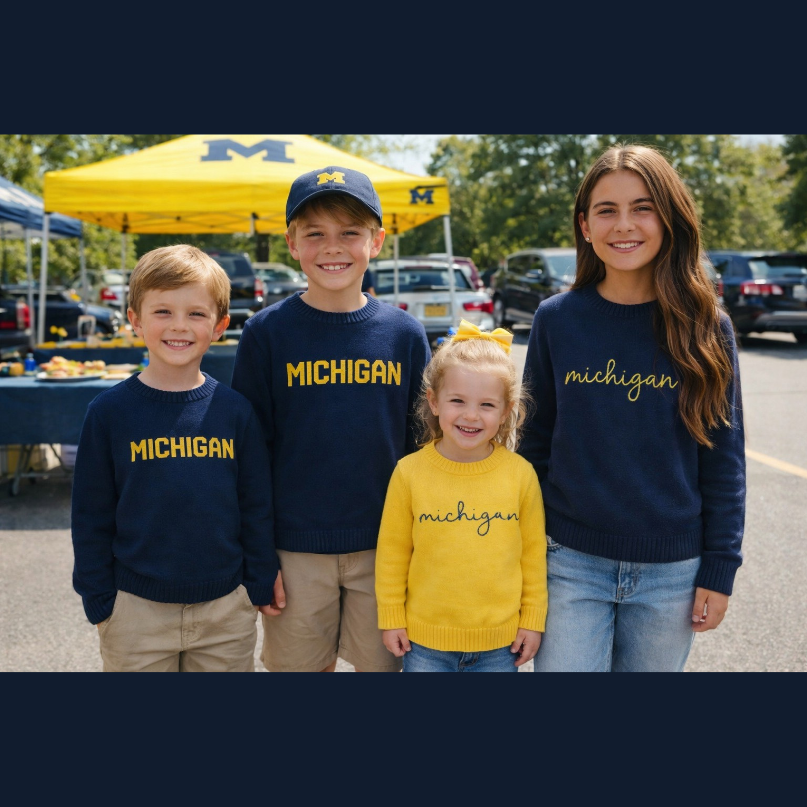 Maize Michigan Cursive Knit Sweater