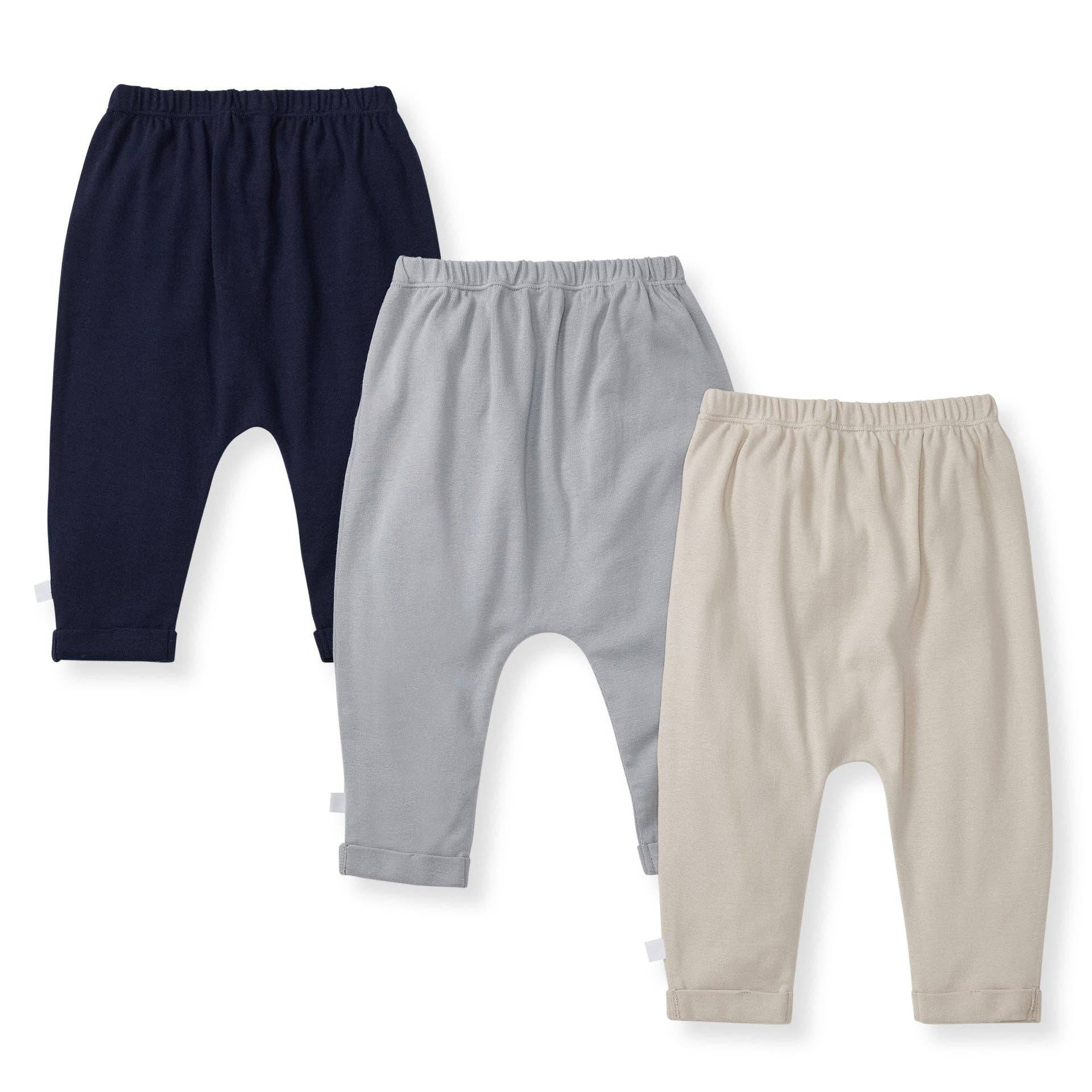 Solid Organic Cotton Baby Pants 3 Pack