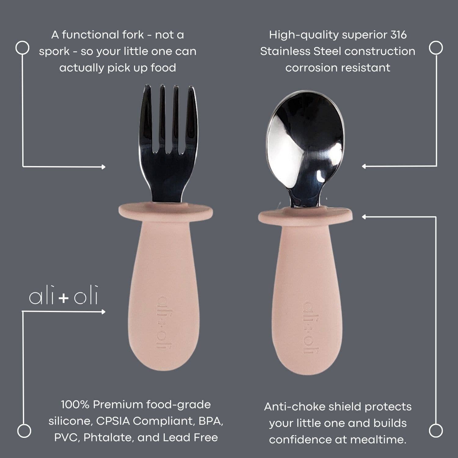 Pink Spoon & Fork Learning Set