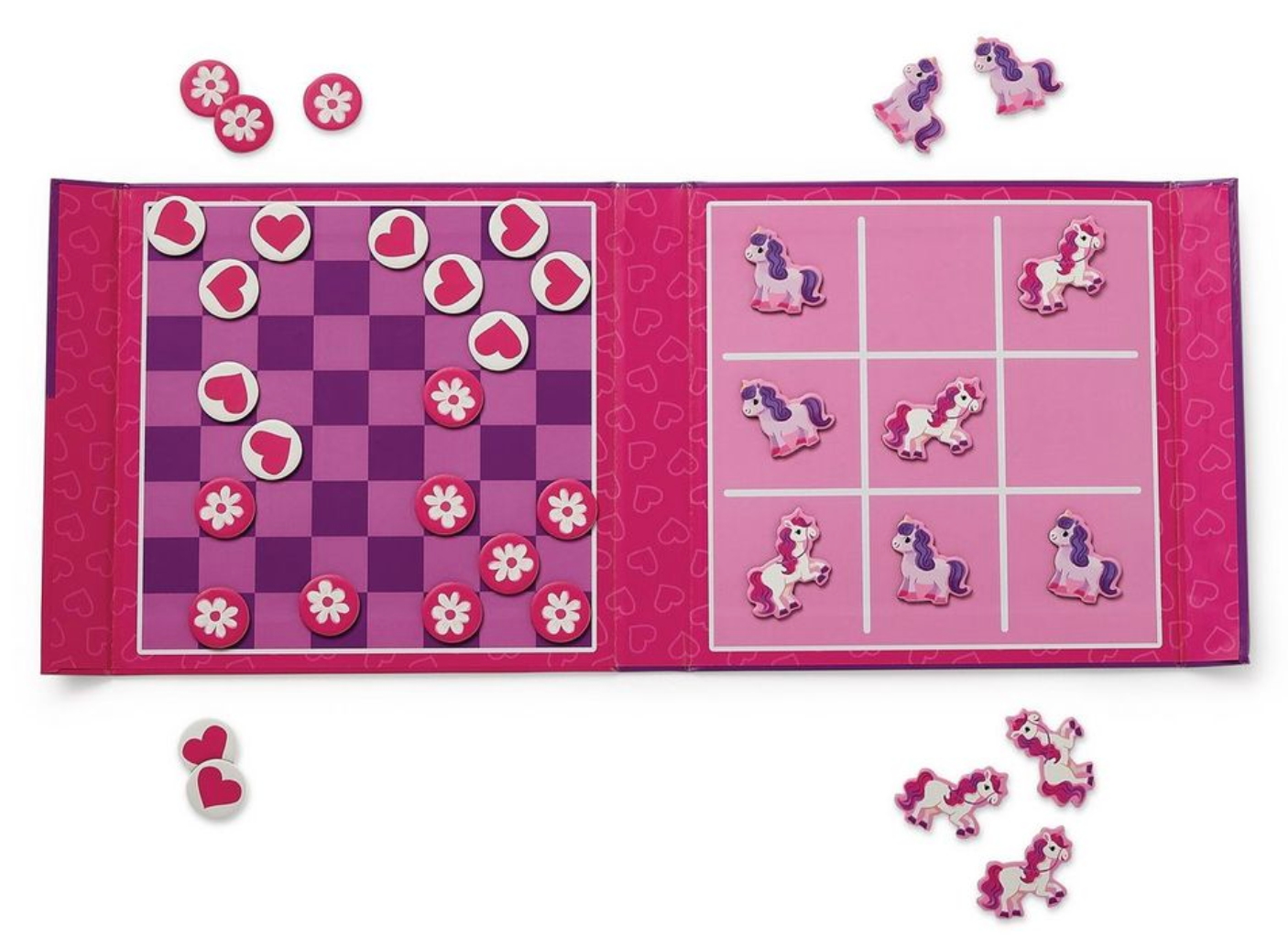 Magnetic Game - Tic Tac Toe & Checkers Unicorn