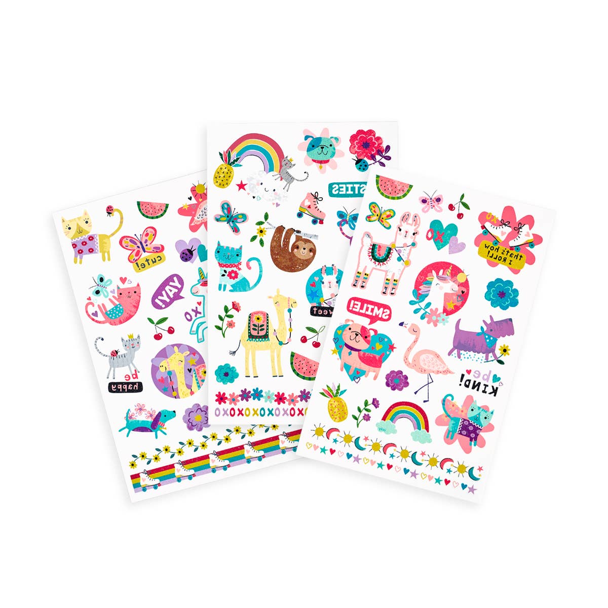 Temporary Tattoos for Kids - Glitter Friends 50+ Pack | OOLY