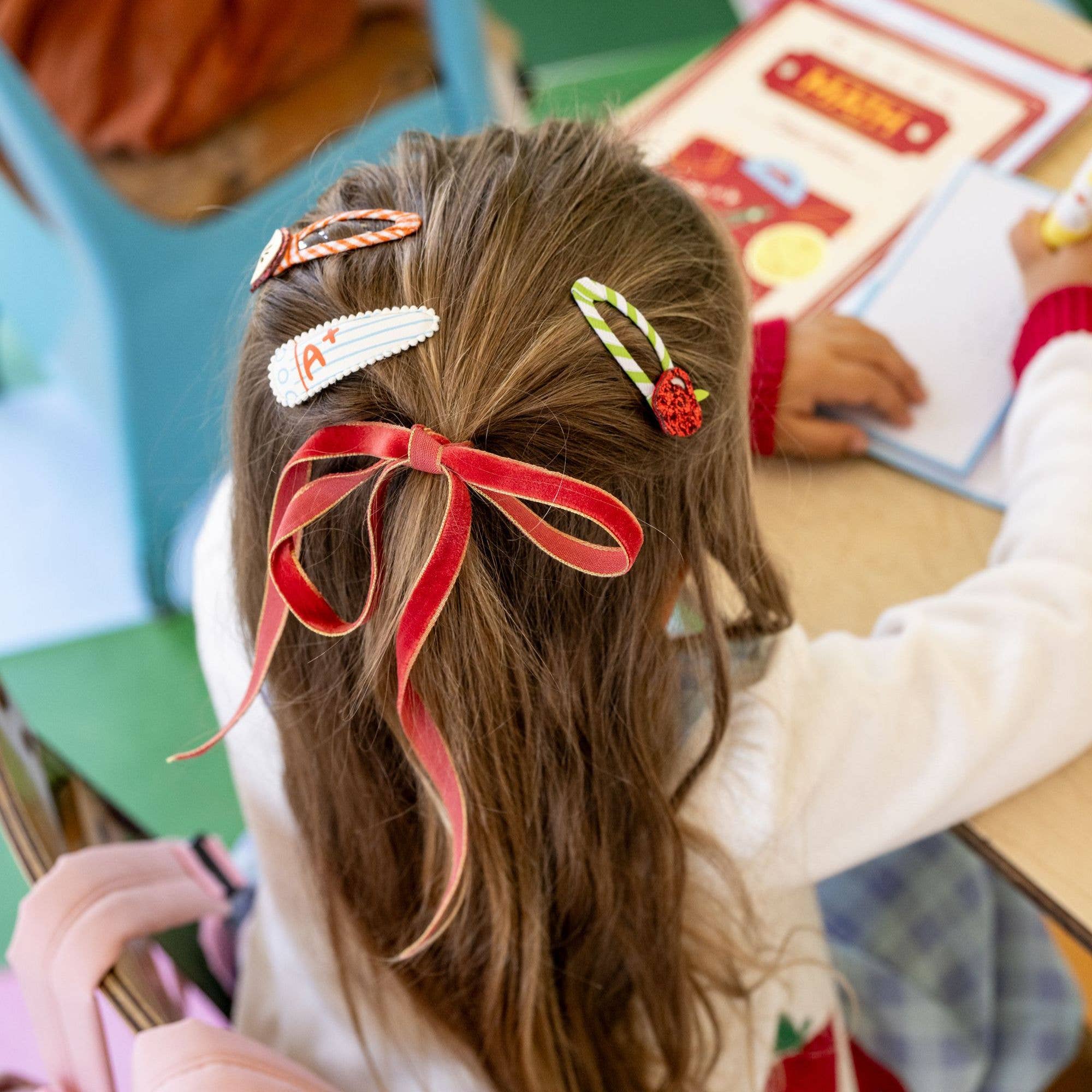 Smarty Pants Apple Hair Clip Set