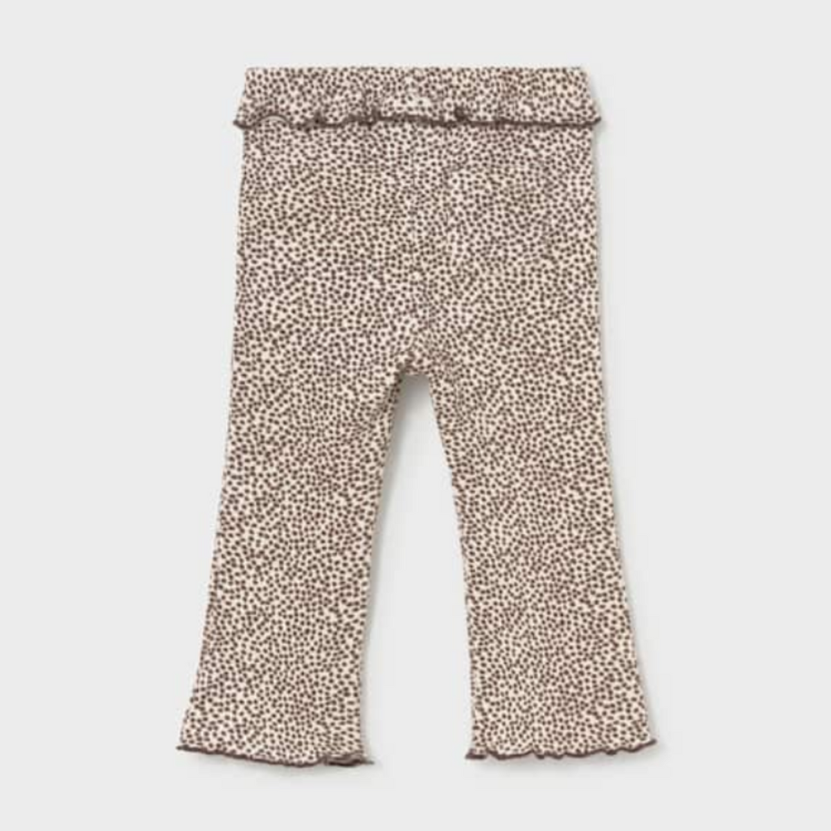 Chocolate Dot Ribbed Flare Leggings