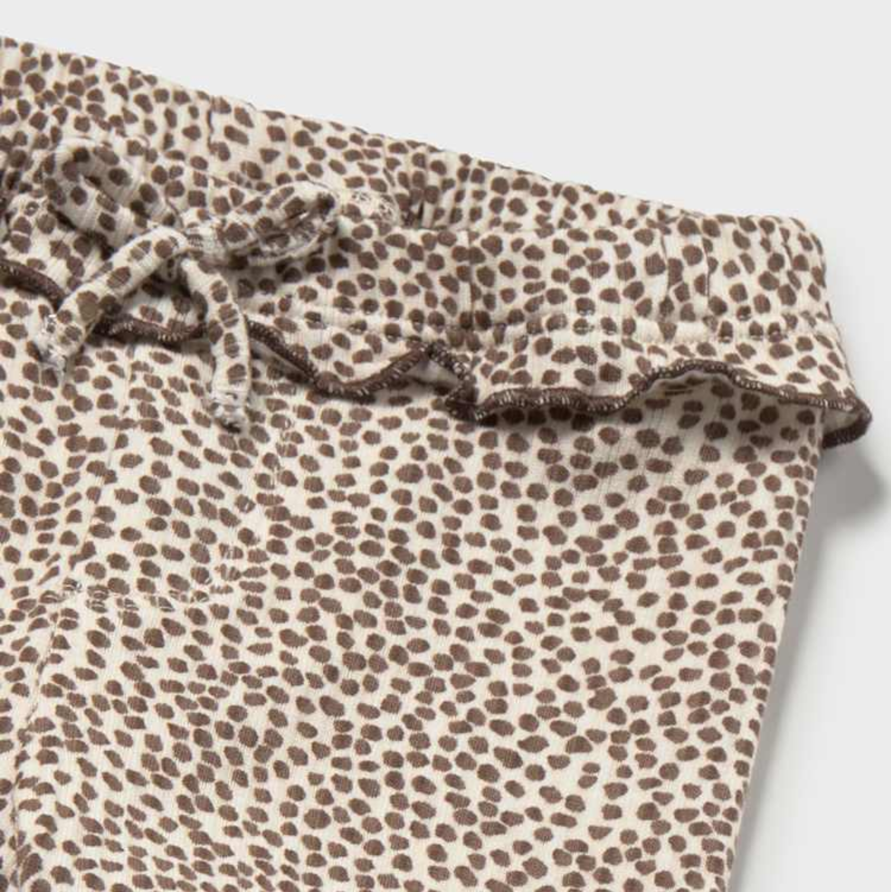 Chocolate Dot Ribbed Flare Leggings