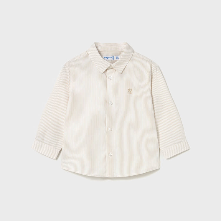 Latte Pin Stripe Button Up Shirt