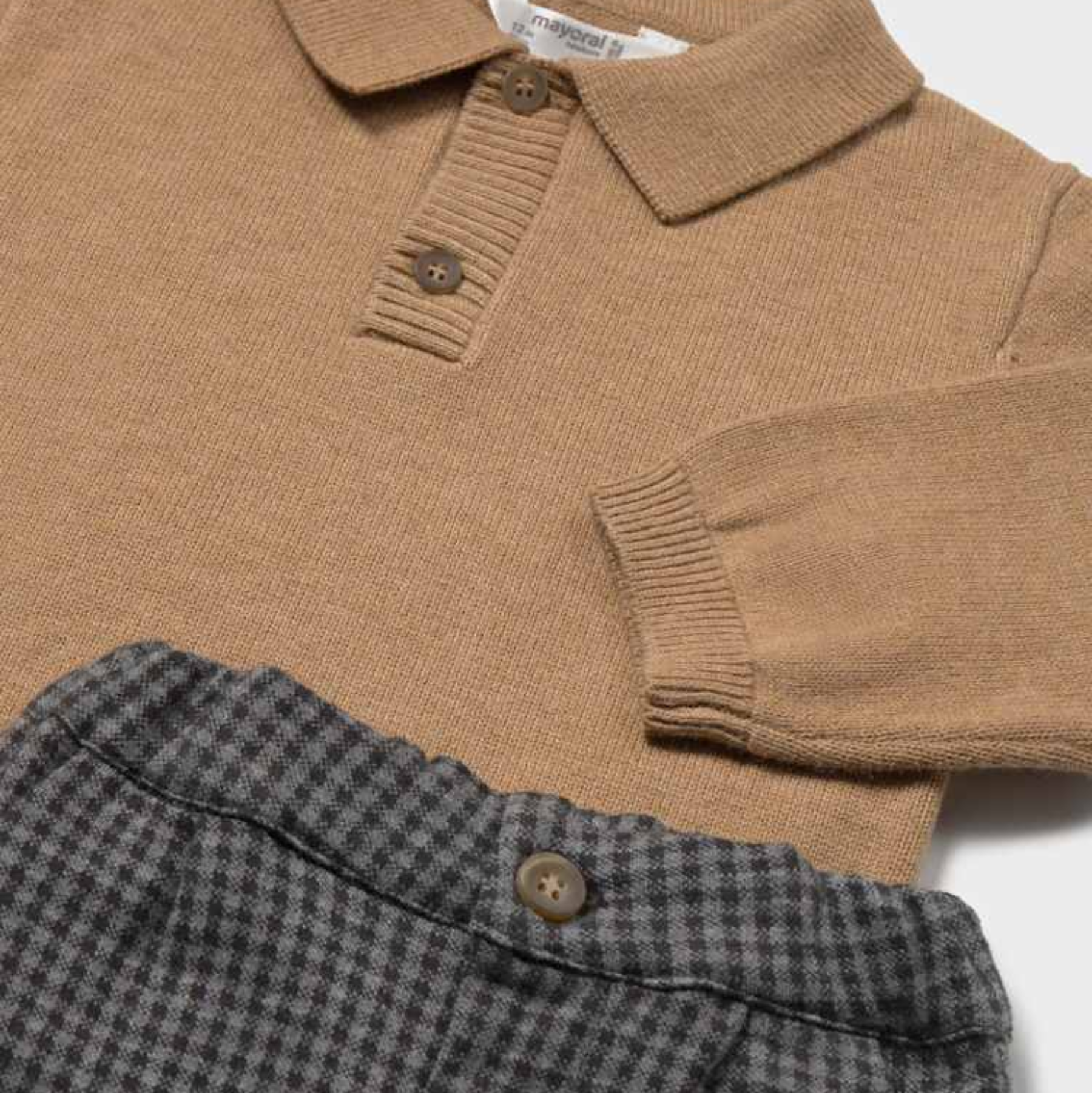 Cookie Brown Sweater with Hounds Tooth Pants