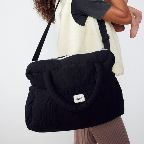 Liquorice Double Gauze Diaper Bag