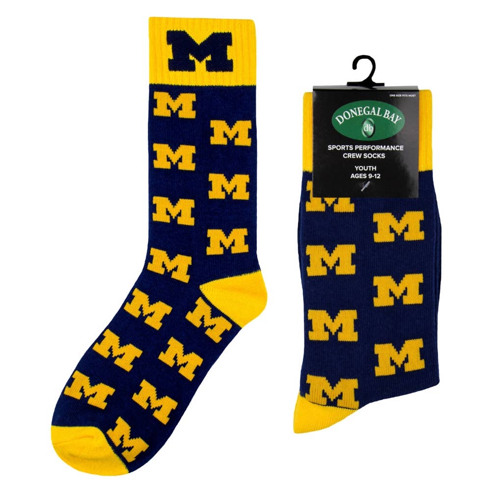 Michigan Wolverines Repeating Crew Socks