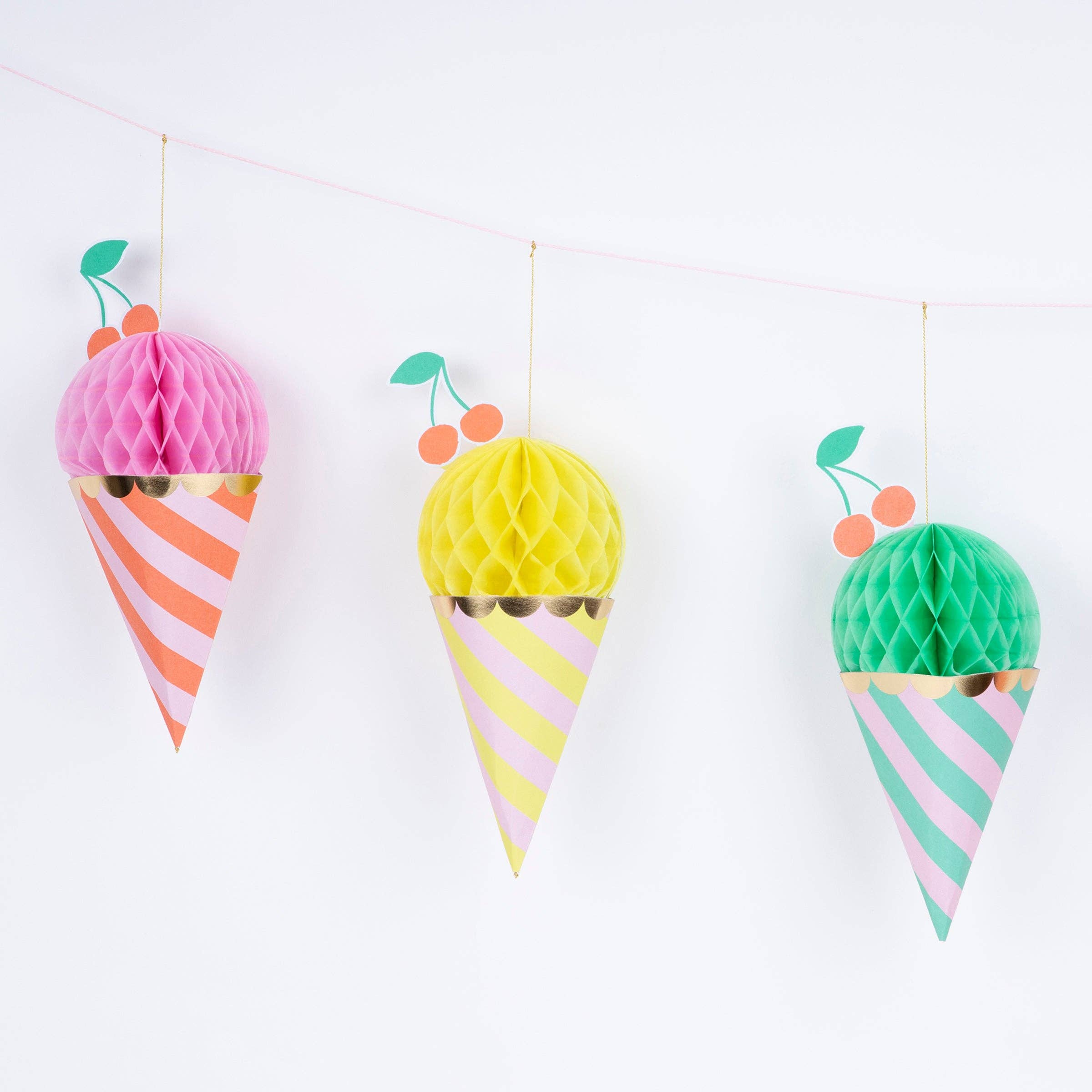 Ice Cream Honeycomb Garland