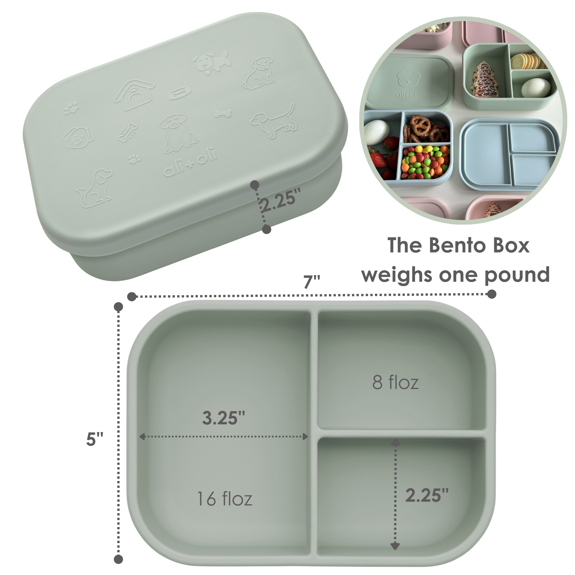 Ali+Oli Silicone Bento Box (Puppy) Back to School