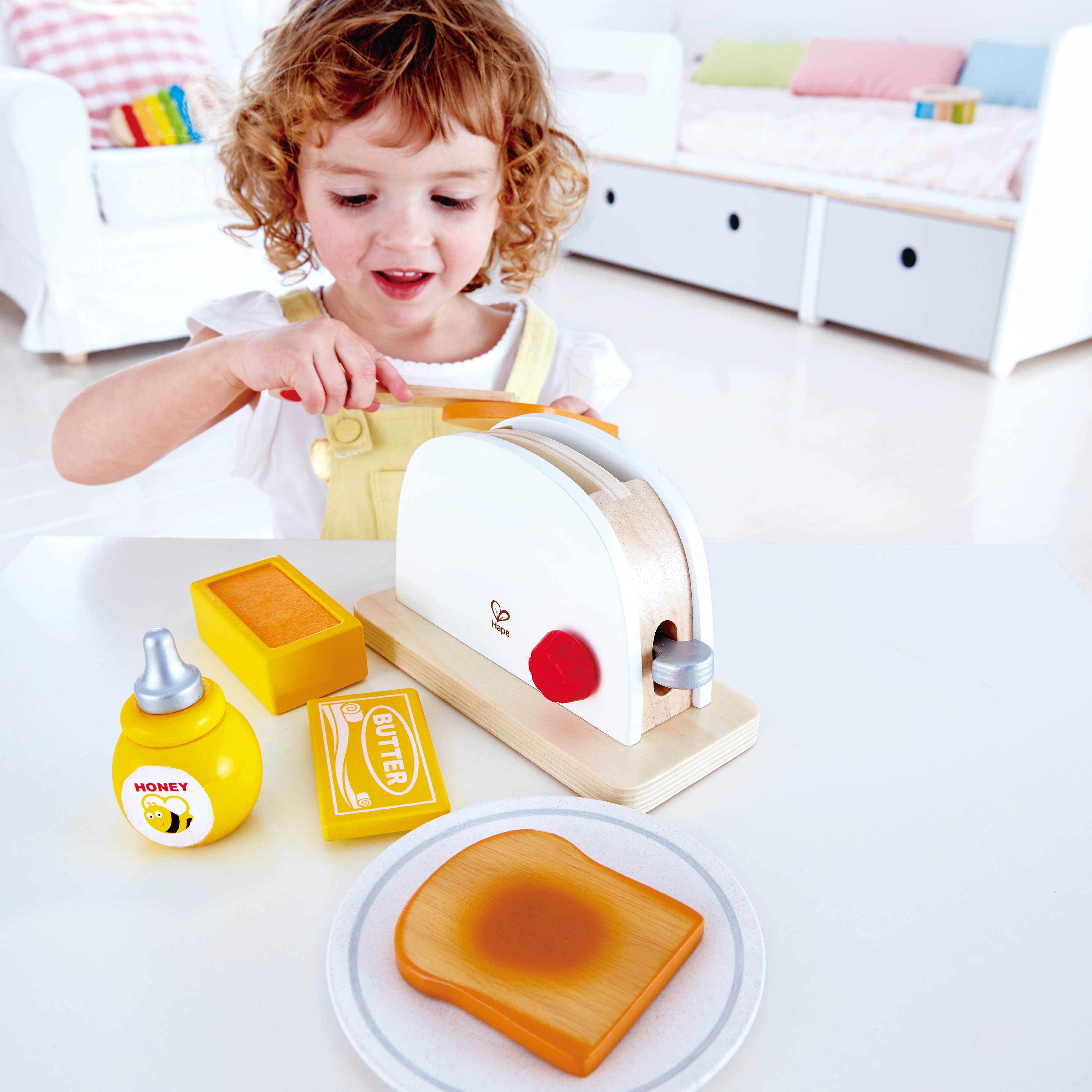 Pop-Up Toaster Set - Wooden Pretend Play Breakfast Set - 3+
