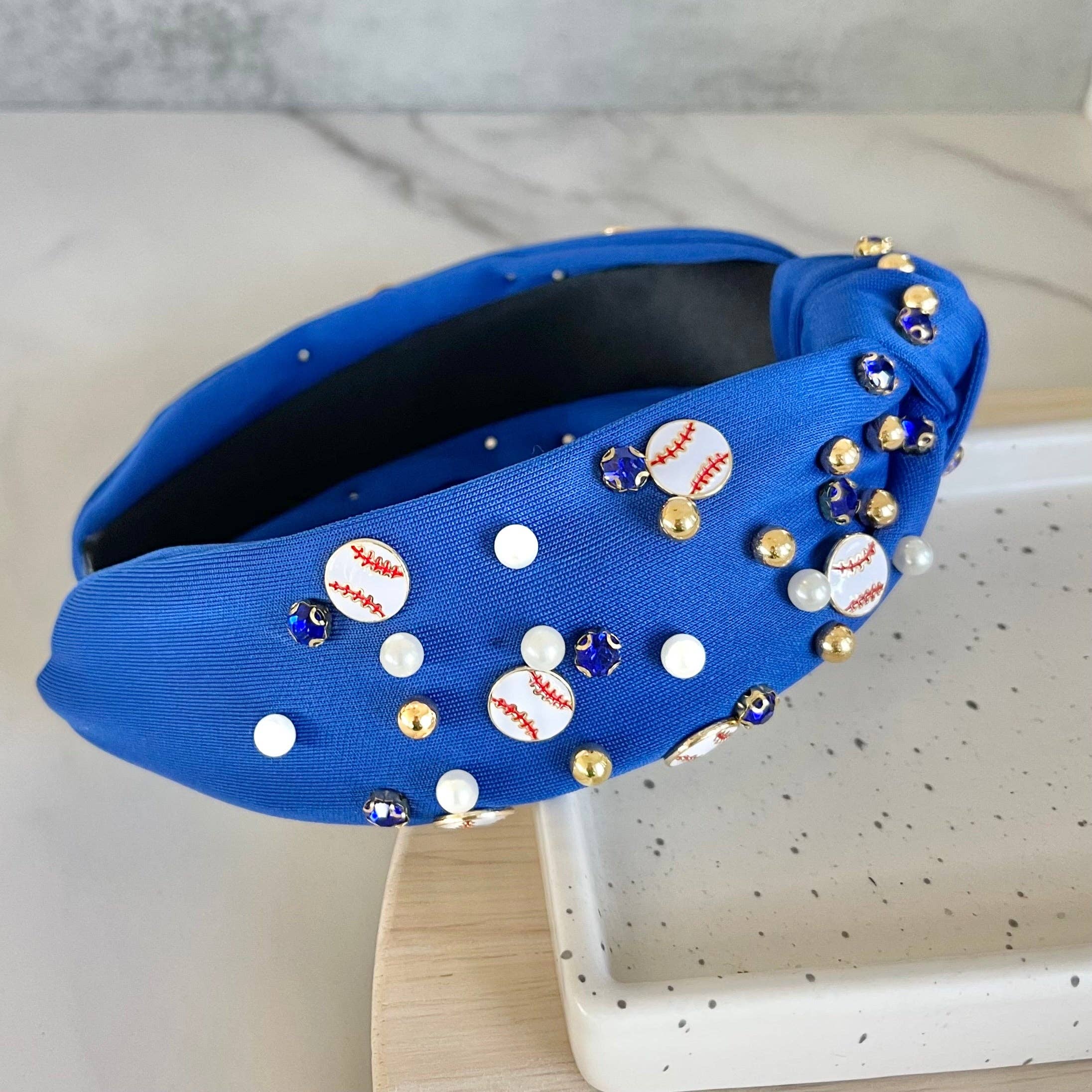Blue Baseball Headband