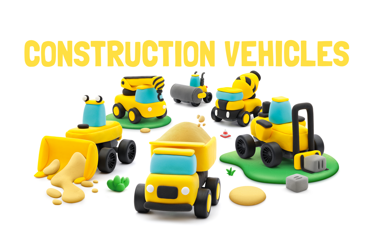 Construction Vehicles Hey Clay