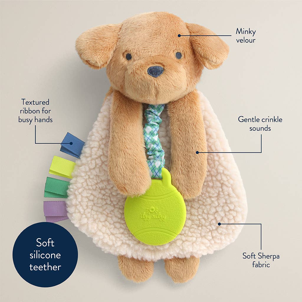 Puppy Itzy Lovey™ Plush and Tennis Ball Teether Toy