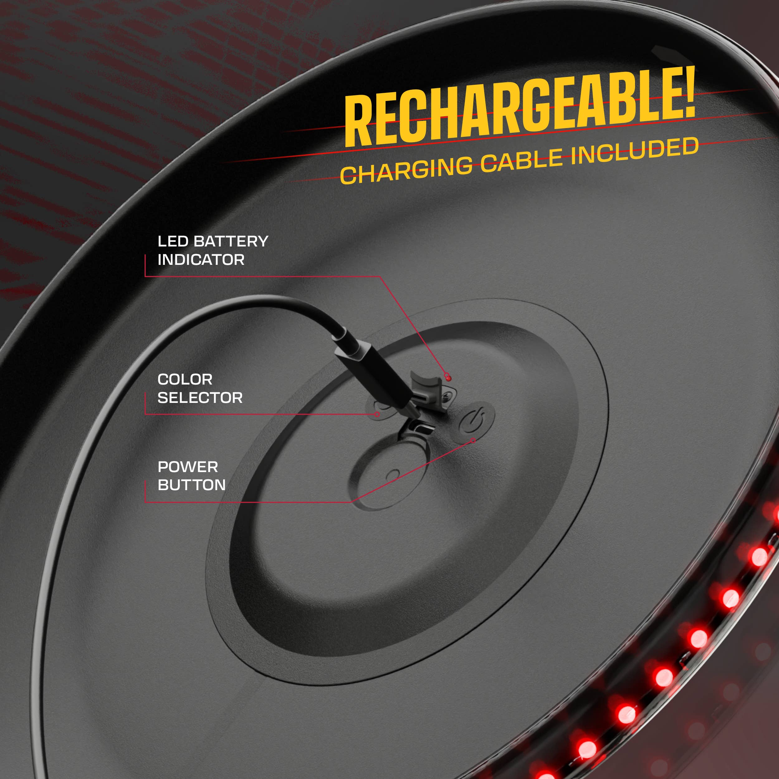 Rechargeable Light-up Flying Disc, Motion Activated Frisbee