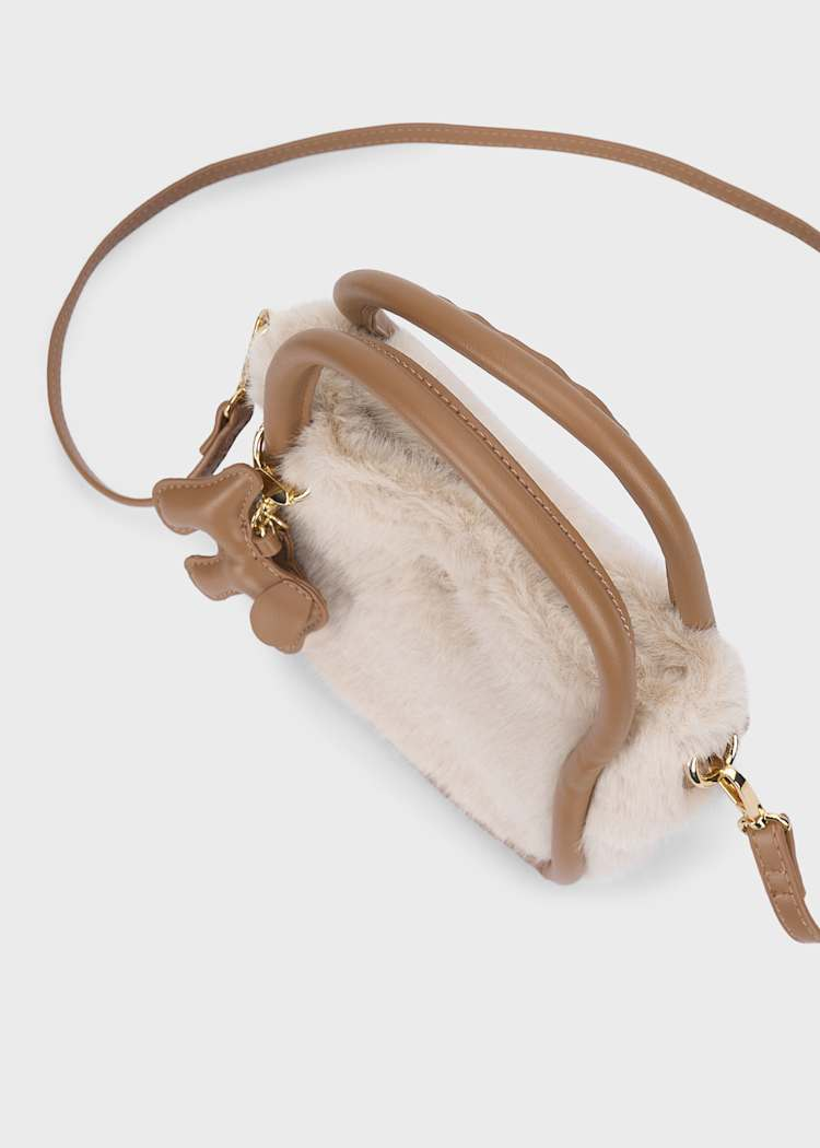 Faux Fur Bag with Dog Charm