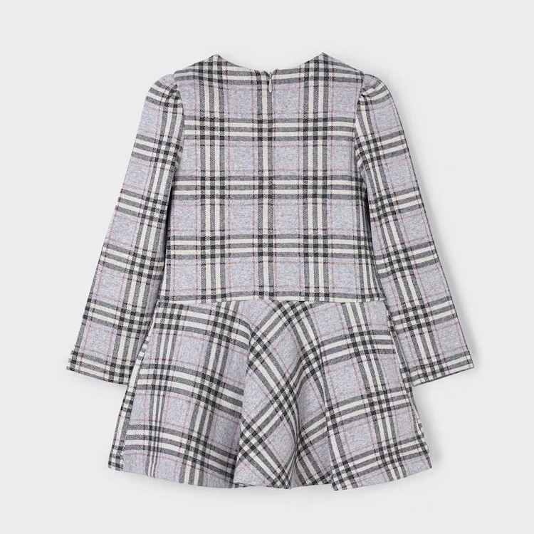 Silver Plaid Knit Dress