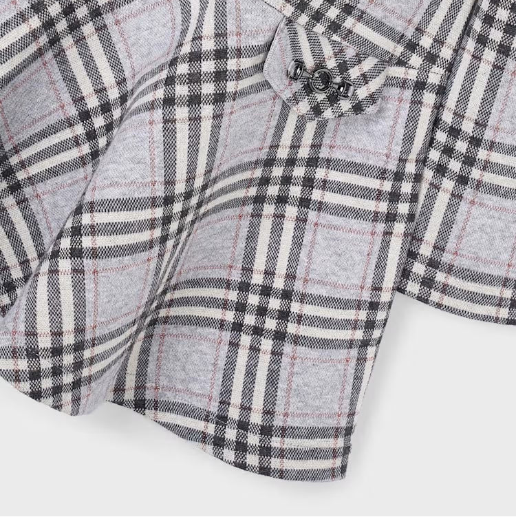 Silver Plaid Knit Dress