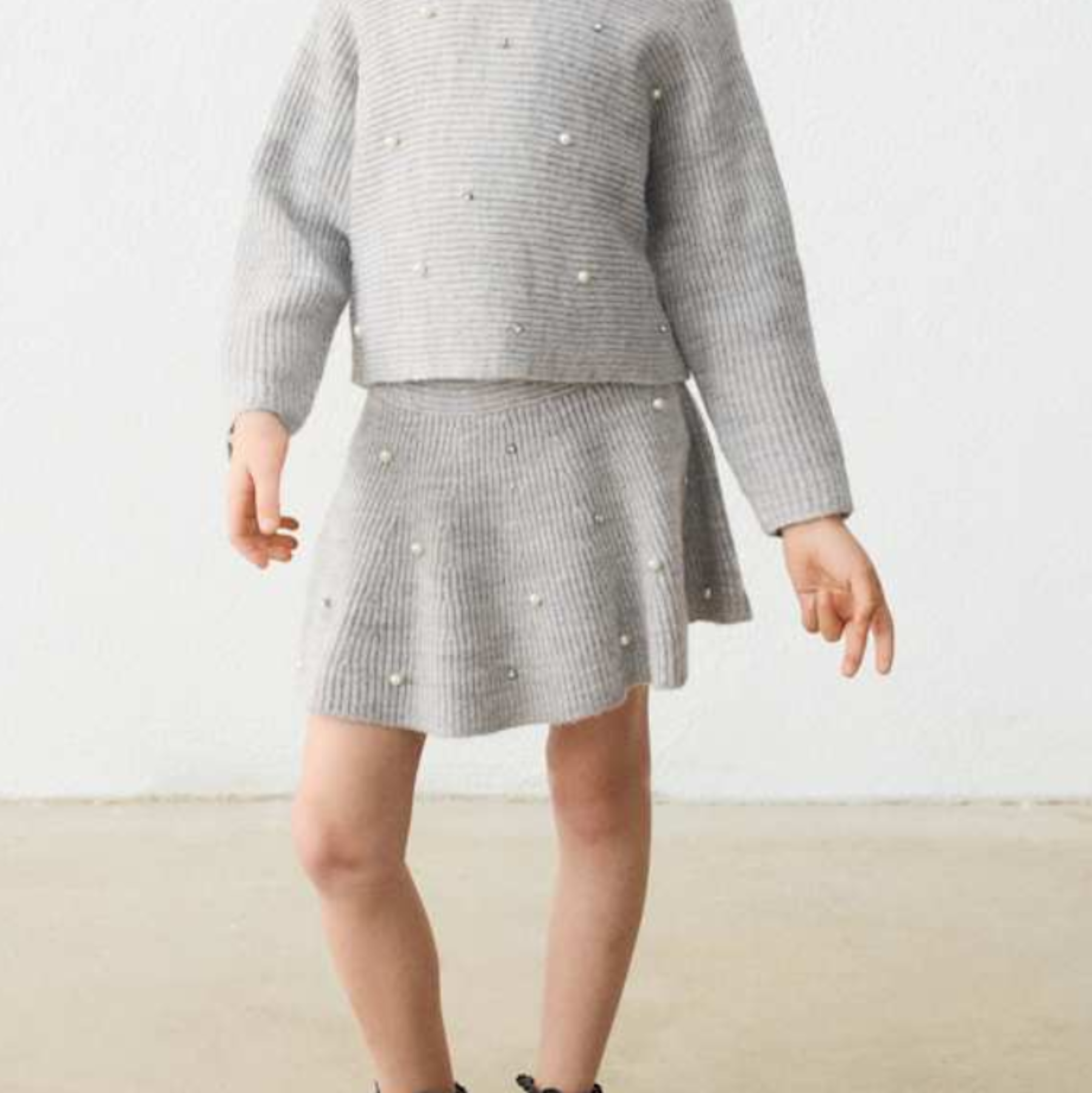 Mixed Gray Knit Skirt