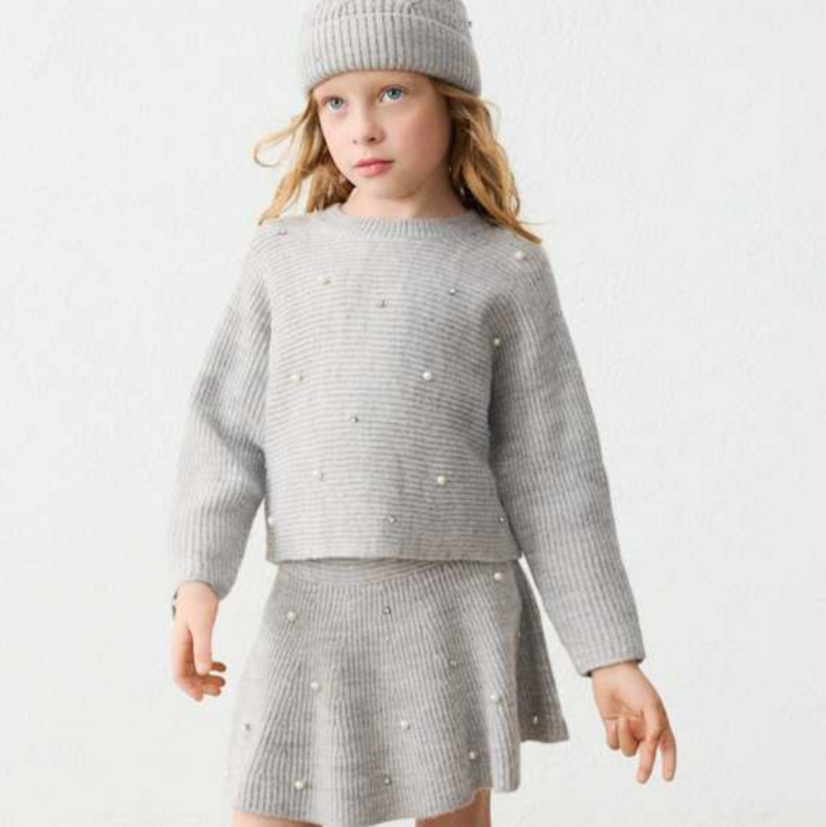 Mixed Gray Pearl Sweater