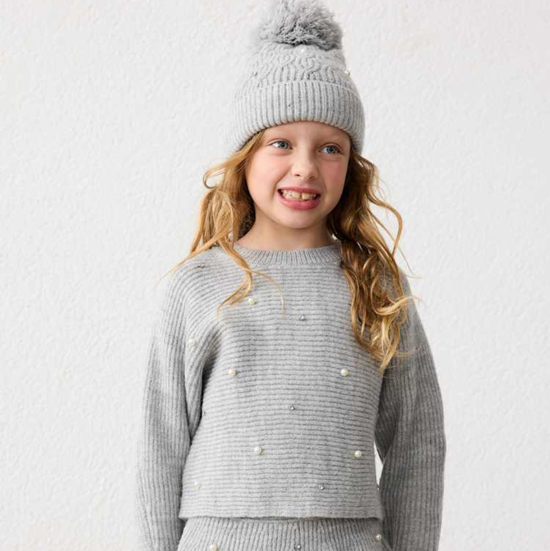 Mixed Gray Pearl Sweater