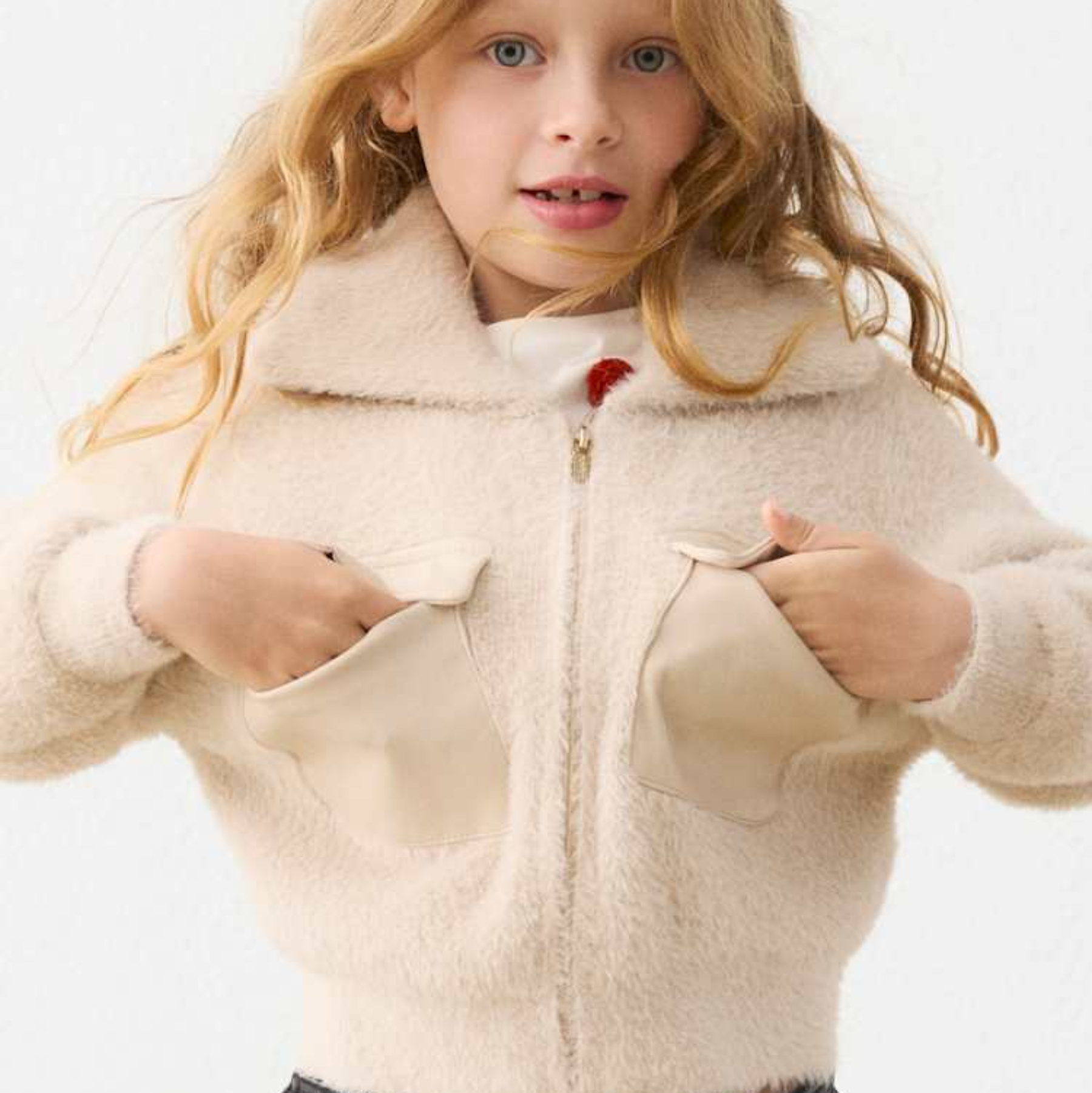Biscuit Faux Leather Pocket Zip Jacket