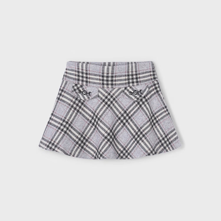 Silver Plaid Skirt