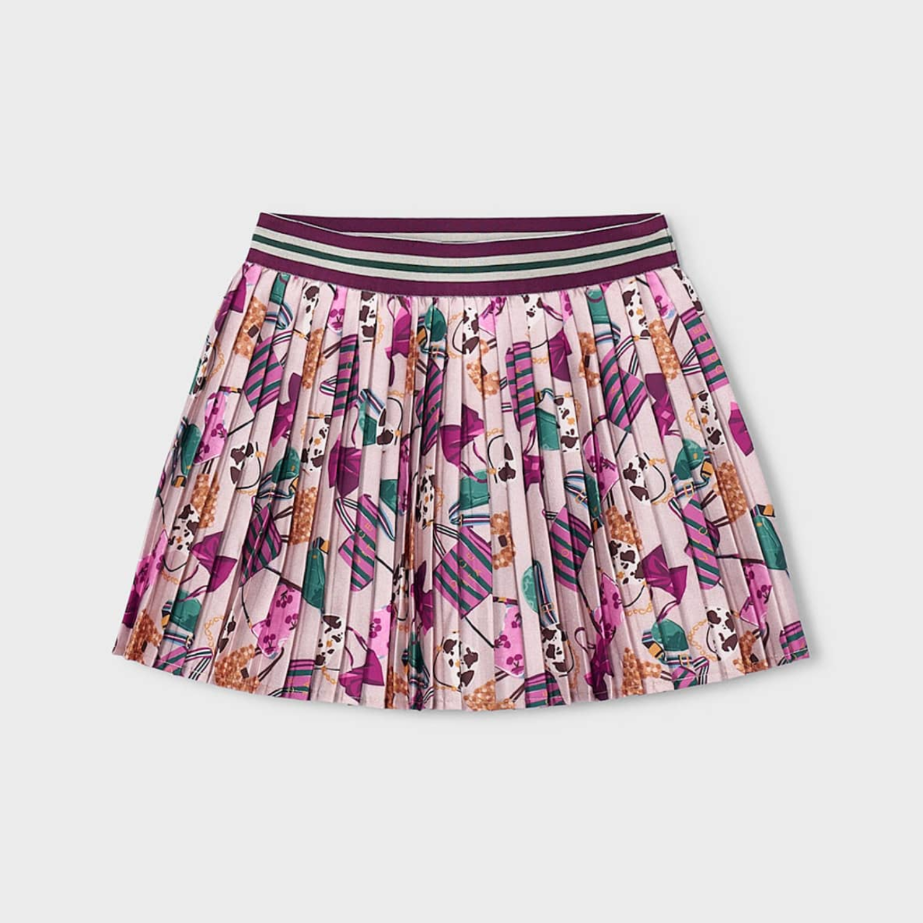 Bottle Green Pleated Skirt