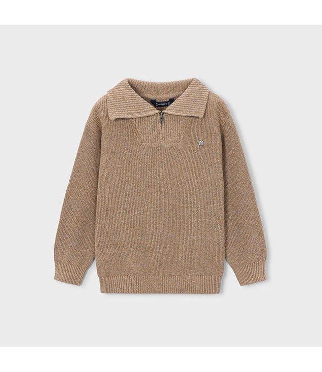 Brown Quarter Zip Sweater