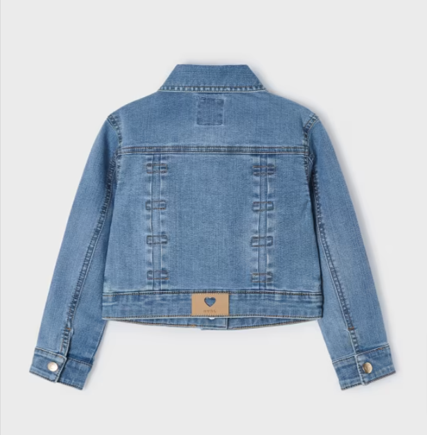 Medium Wash Bow Denim Jacket