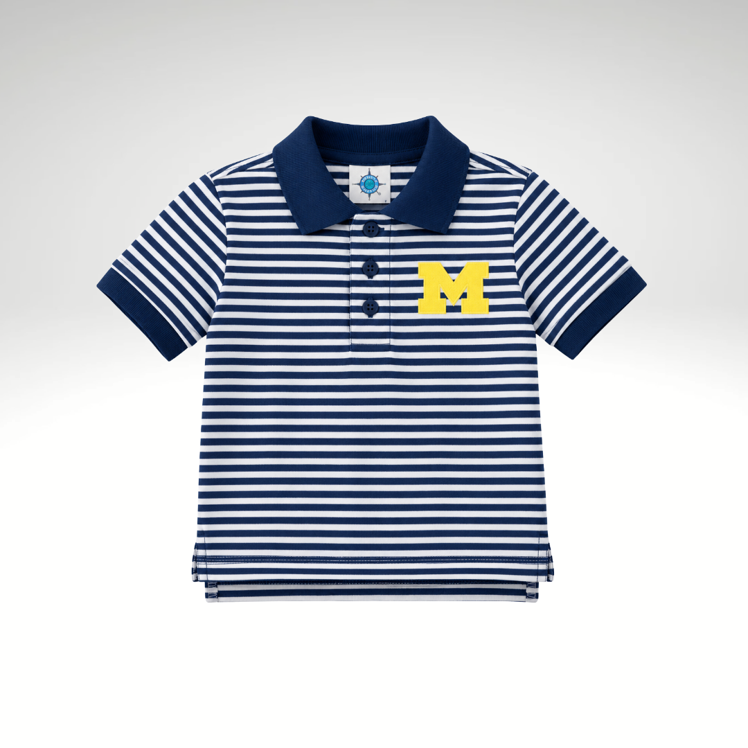 Michigan Striped Polo Shirt