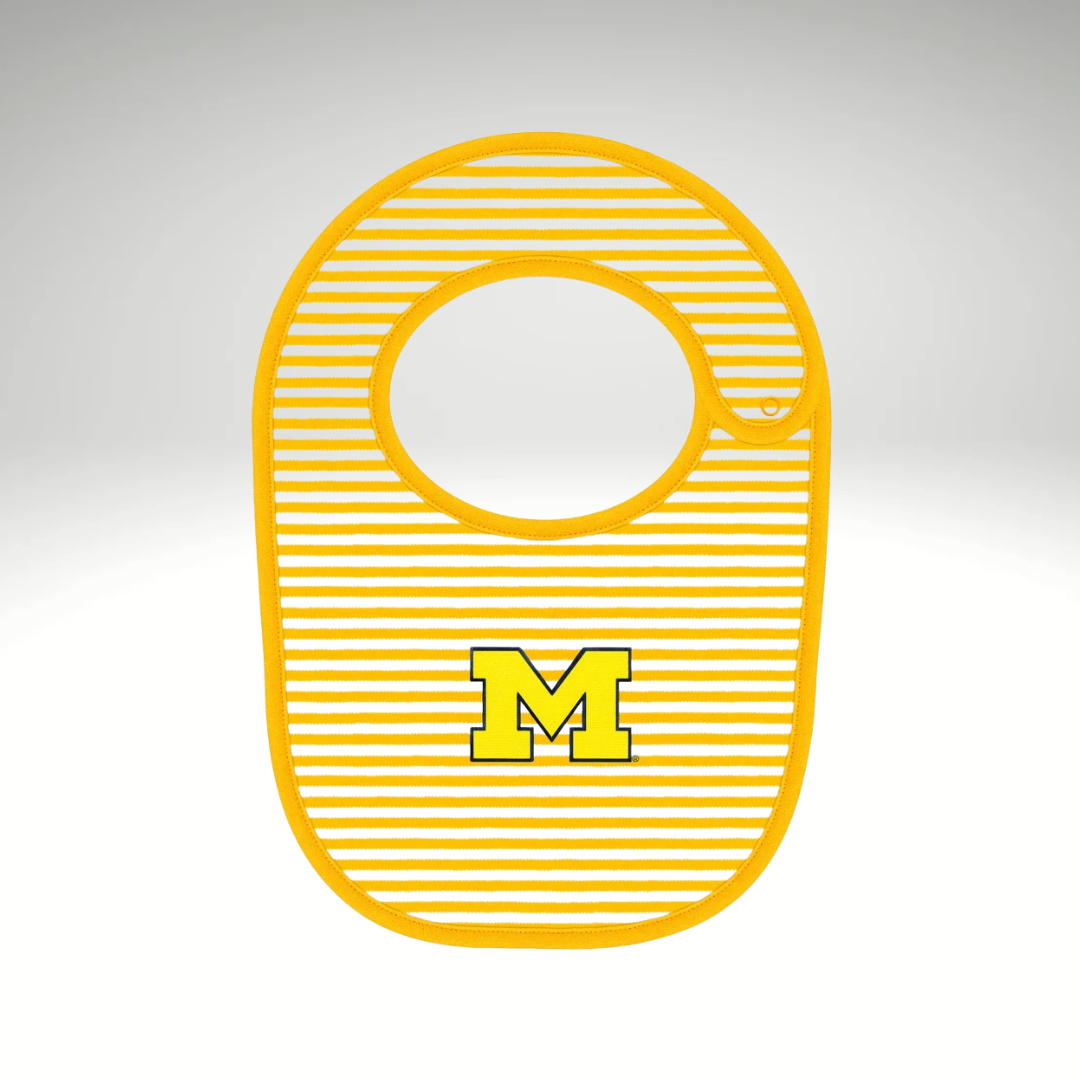 Michigan Wolverines Newborn Maize Striped Bib