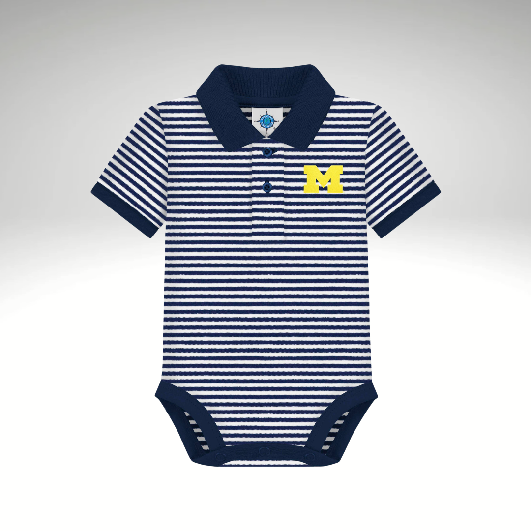 Michigan Wolverines Striped Infant Polo Bodysuit