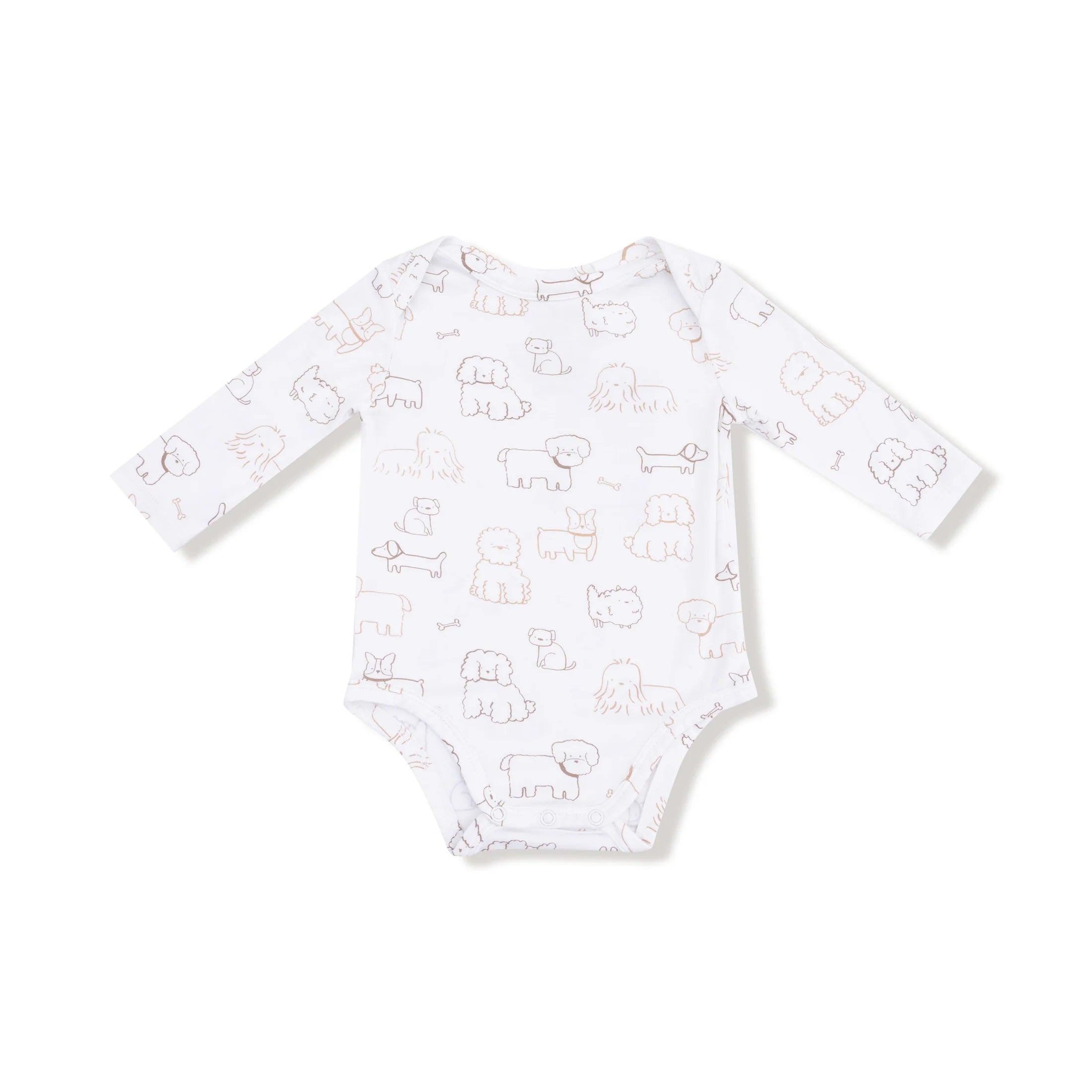 Neutral Pups Lap Shoulder Onesie